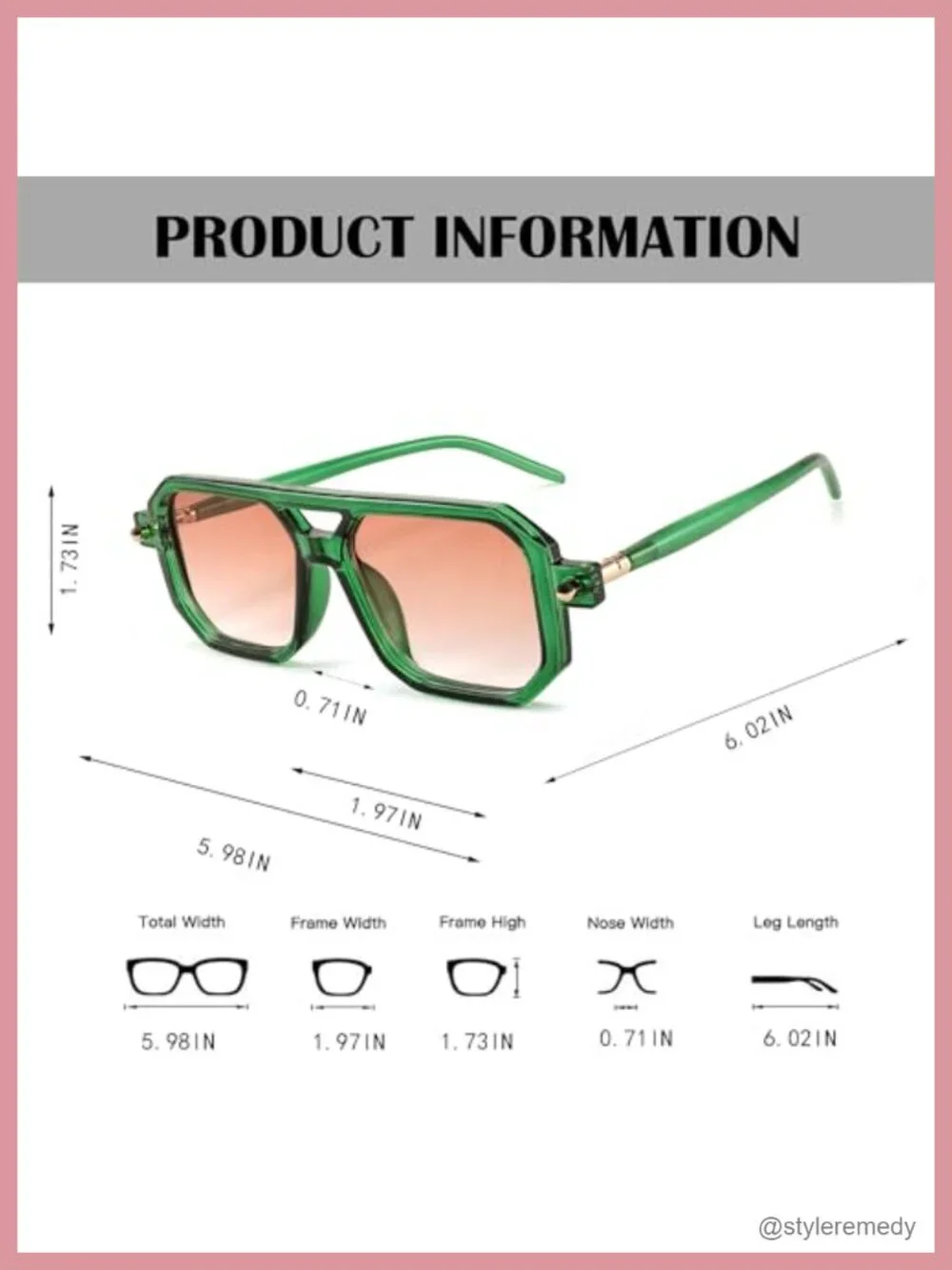 Retro Square 70s Flat Aviator Sunglasses Women Men Vintage Plastic Frame UV400